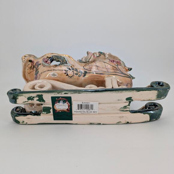 Blue Sky Heather Goldminc Rose Sleigh Candle Holder Centerpiece Floral Holiday - Picture 8 of 11